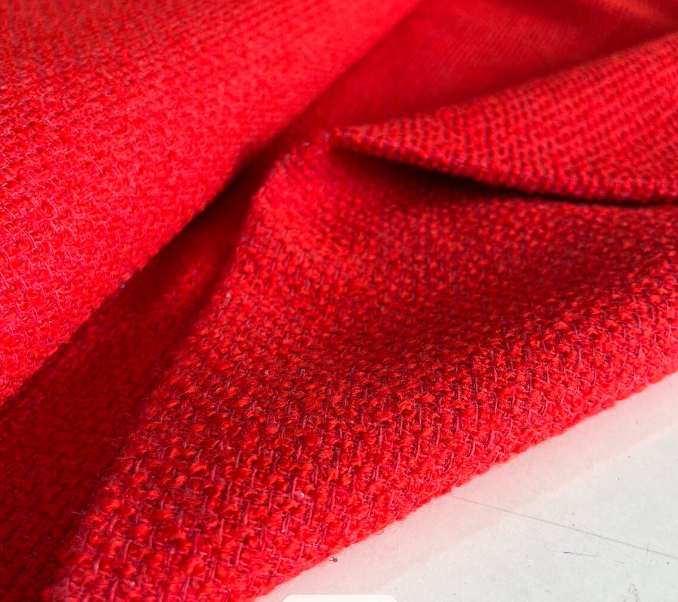 Textilord Classic Cotton Tweed Fabric Red (150 cm or 1.64 yards or 57 inches width), coat-dress-skirt-luxury tweed fabric