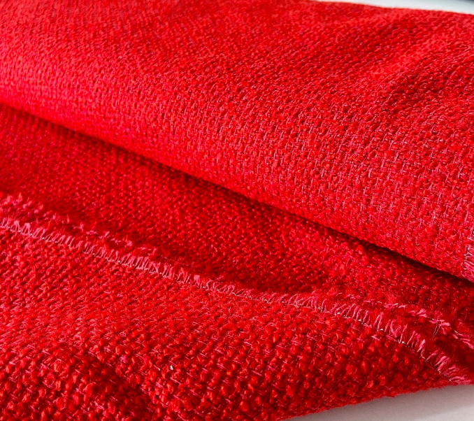 Textilord Classic Cotton Tweed Fabric Red (150 cm or 1.64 yards or 57 inches width), coat-dress-skirt-luxury tweed fabric